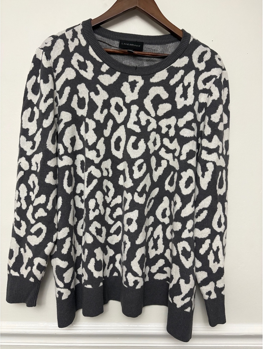 Lane Bryant Leopard Print Sweater Womens 22 24 Plus Size Animal Print